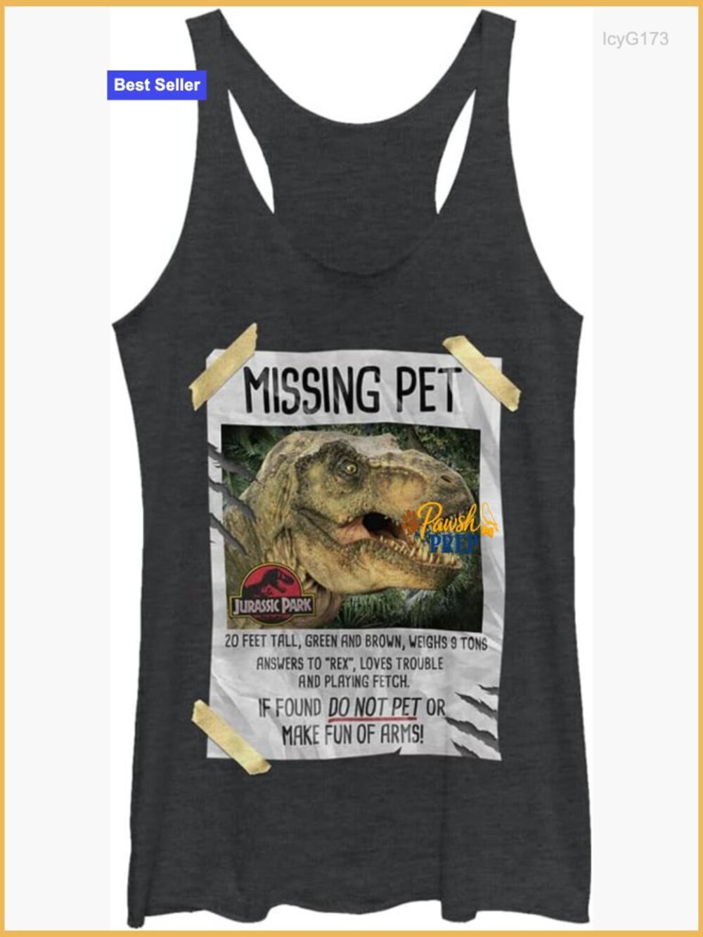Women's Racerback Tank Top, X-Large, Relaxed Fit, Novelty Print